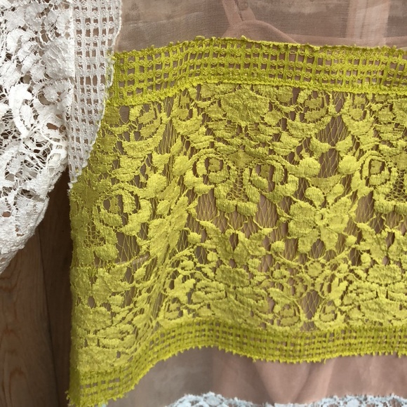 Rebecca Taylor Yellow Lace Patchwork Runway Dress - Picture 12 of 14